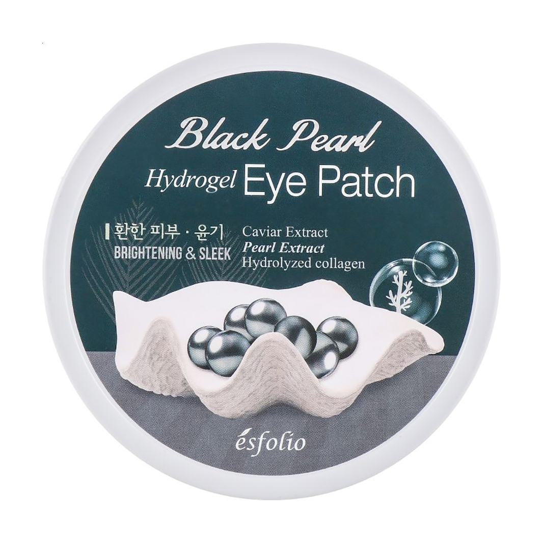 Гідрогелеві патчі для шкіри навколо очей Esfolio Black Pearl Hydrogel Eye Patch з чорною перлиною, 60 шт
