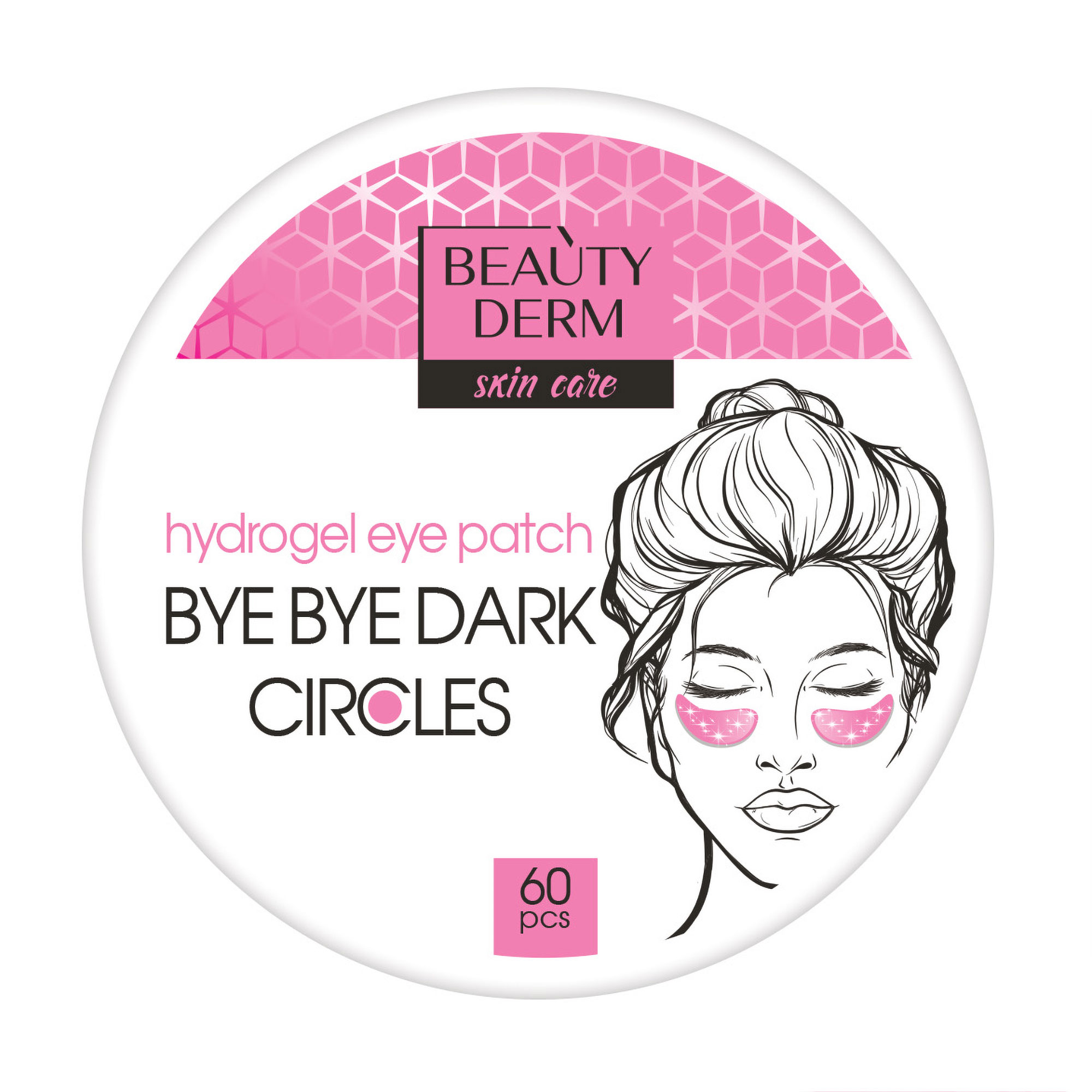 Рожеві гідрогелеві патчі для шкіри навколо очей BEAUTYDERM Bye Bye Dark Circles Hydrogel Eye Patch, 60 шт